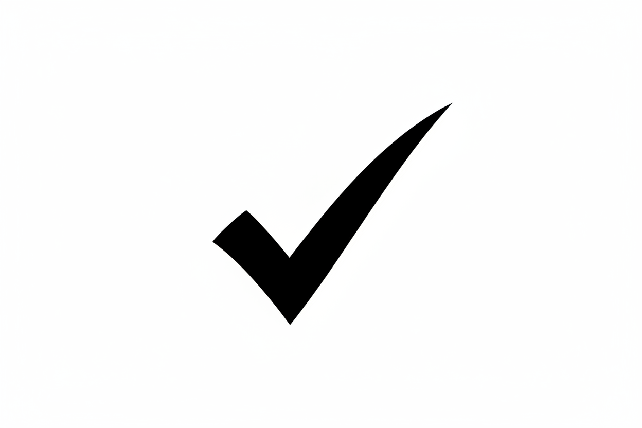 black checkmark, no background color